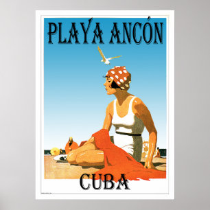 Playa Ancon Cuba  jaren 20 Poster