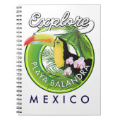 Playa Balandra Mexico retro logo Notitieboek (Voorkant)