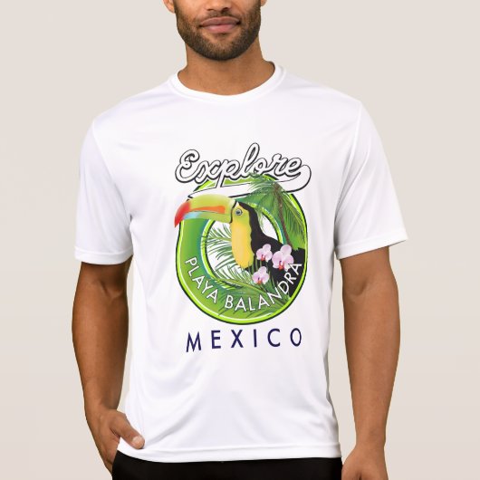 Playa Balandra Mexico retro logo T-Shirt (Voorkant)