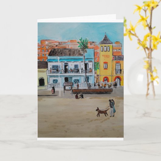 Playa de la Malvarrosa schilderij van Alfred Fox Kaart (Gele Bloem)