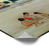 Playa de la Malvarrosa schilderij van Alfred Fox Poster (Hoek)