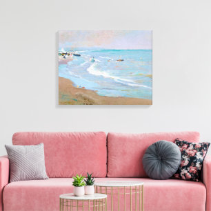 Playa de Valencia   Joaquín Sorolla Canvas Afdruk