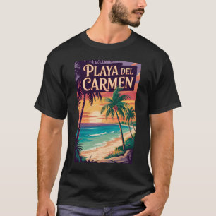 Playa del Carmen Illustratie Reis Kunst Vintage T-shirt
