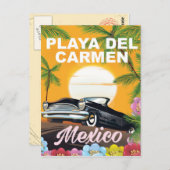 Playa del Carmen Mexicaanse autoreisposter Briefkaart (Voorkant / Achterkant)