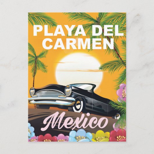 Playa del Carmen Mexicaanse autoreisposter Briefkaart (Voorkant)