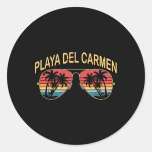 Playa Del Carmen Mexico Mannen Vrouwen Souvenir Su Ronde Sticker