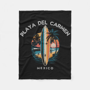Playa Del Carmen Mexico Mannen Vrouwen Surfen _1 Fleece Deken