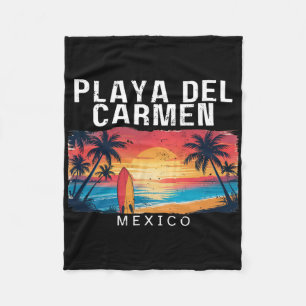 Playa Del Carmen Mexico Mannen Vrouwen Surfen Fleece Deken