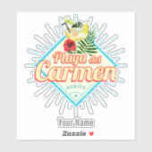 Playa del Carmen Mexico Retro Cocktail Sticker (Vel)