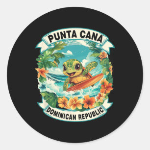 Playa Del Carmen Mexico Schattige Zeeschildpad Sur Ronde Sticker