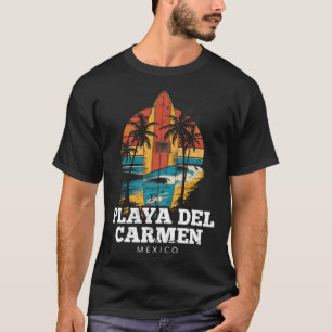 Playa Del Carmen Mexico Surfplank Surfen Retro T-shirt