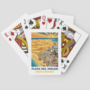 Playa del Ingles Maspalomas Gran Canaria Retro Pokerkaarten