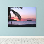 Playa Hermosa Strand Zonsondergang Palmen Canvas Afdruk (Insitu (Houten vloer))