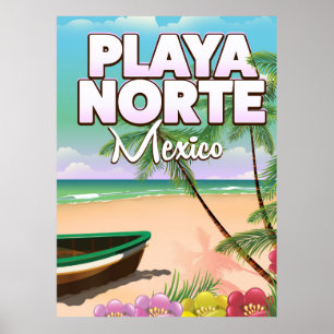 Playa Norte Mexican strand poster
