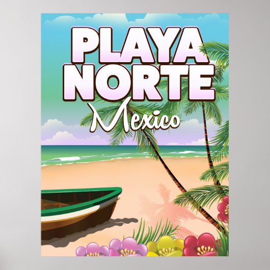 Playa Norte Mexican strand poster (Voorkant)