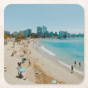 Playa San Juan - Alicante - Spanje Vierkante Kartonnen Onderzetter