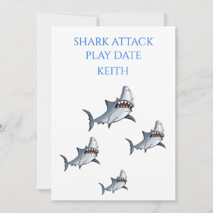 PLAYDATUM INVITATIE "SHARK ATTACK" KAART