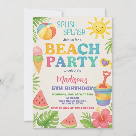 Playday Party Anniversaire Invitation & Décor (Devant)