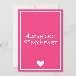 "Player 001 of my heart" love card Feestdagenkaart