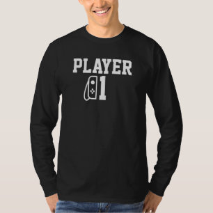 Player 1 Matching Player 1 Player 2 voor videospel T-shirt