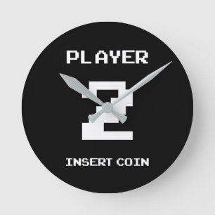 Player 2-gamerontwerp ronde klok
