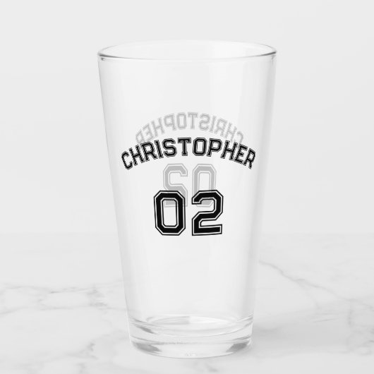 Player Name Jersey Number Game Day Party Sports Glas (Voorkant)