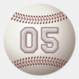 Player-nummer 05 - Koel Baseball-titels Ronde Sticker
