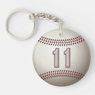 Player-nummer 11 - Koel Baseball-titels Sleutelhanger