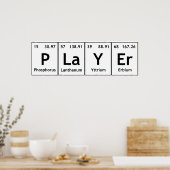 PLaYEr Periodic Table Elements Words Chemistry Poster (Keuken)