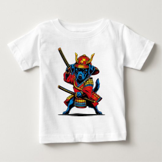 Playera con punto de jersey Perrito Samurái (Voorkant)