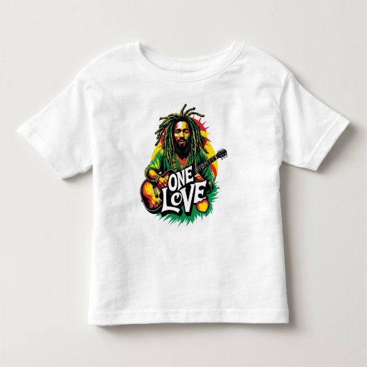 Playera One Love el Rey del Reggae Kinder Shirts (Voorkant)
