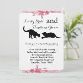 Players chats Faire-part de mariage floraux roses (Debout devant)