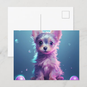 Playful and Curious Puppy-briefkaart Briefkaart