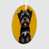 Playful Black And Gray Terrier Puppy Portrait (devant)