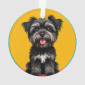 Playful Black And Gray Terrier Puppy Portrait (dos)