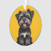 Playful Black And Gray Terrier Puppy Portrait (devant)