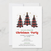 Playful Buffalo Christmas Tree Editable Invitation Kaart (Voorkant)