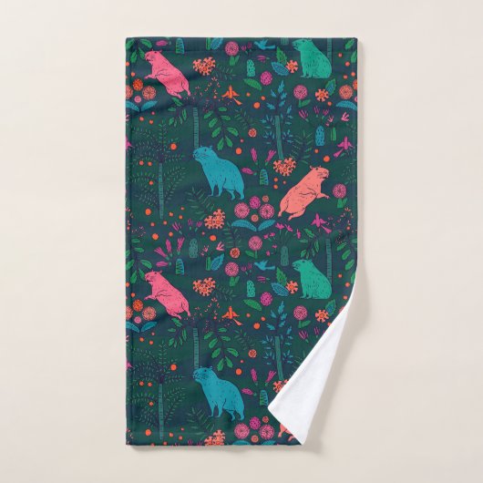 Playful Capybara in the Forest – Tropical Seamless Handdoek (Handdoek)
