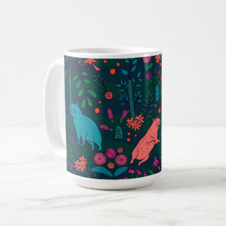 Playful Capybara in the Forest – Tropical Seamless Koffiemok