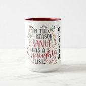 Playful Christmas Quote Design with Naughty List  Mok (Midden)
