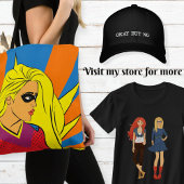 Playful Comic Print Tote Bag