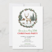 Playful Cozy Christmas Scene Party Invitation Card (Devant)