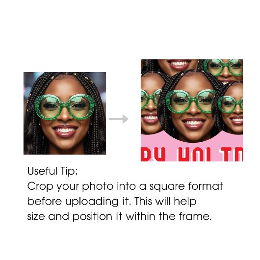 Playful Custom Photo Christmas Tree Blue Folded Feestdagen Kaart