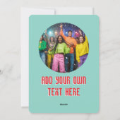 Playful Custom Photo Modern Christmas Tree Green Feestdagenkaart (Achterkant)