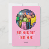 Playful Custom Photo Modern Christmas Tree Pink Feestdagenkaart (Achterkant)