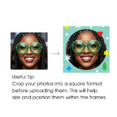 Playful Custom Photo Text Retro Blue Christmas Cadeaupapier