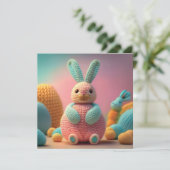 Playful Cute Bunny Easter Feestdagenkaart (Staand voorkant)