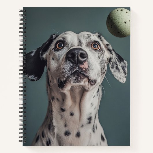 Playful Dalmatian with Ball Notebook Notitieboek (Voorkant)