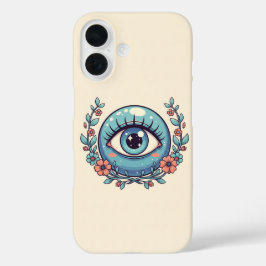 Playful Evil Eye with Cartoon Animals iPhone 16 Hoesje