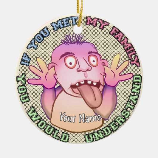 Playful family face keramisch ornament (Voorkant)